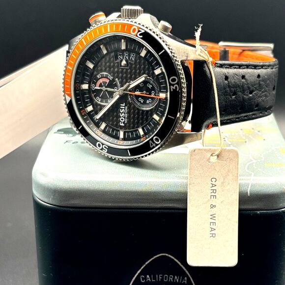 Fossil Wakefield Chronograph CH2953 Mens Stainless Steel Watch Black Dial 44mm - Picture 16 of 17